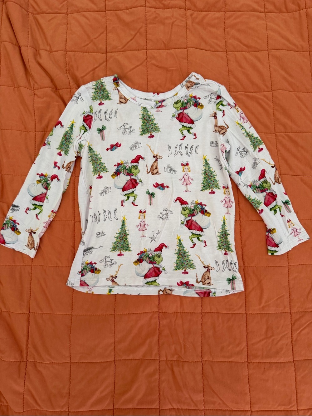 Posh Peanut How The Grinch Stole Christmas White Long Sleeve Shirt 2T VGUC